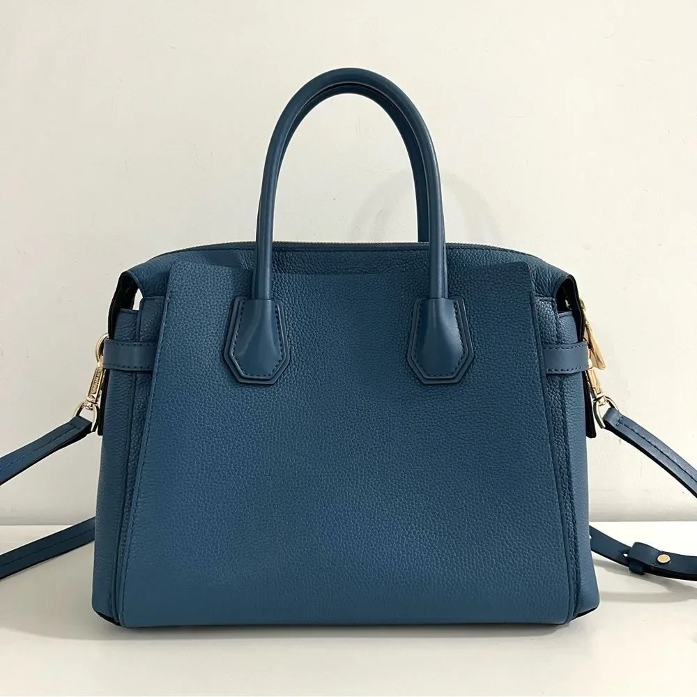 Michael Kors Mercer Pebbled Leather Satchel - Picture 2 of 12
